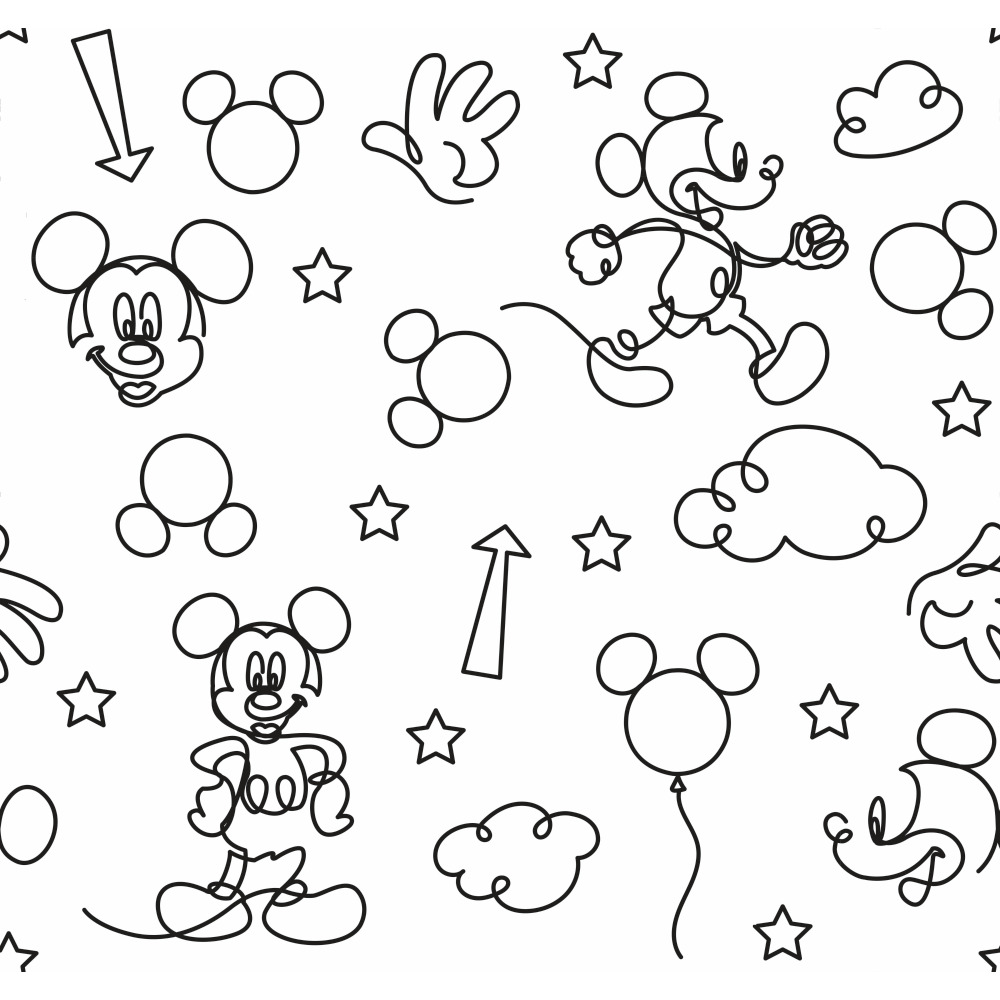 RoomMates by York RMK11775RL Disney Mickey Mouse Line Art Peel & Stick Wallpaper