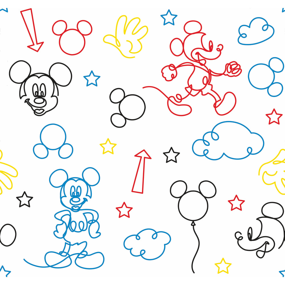 RoomMates by York RMK11776RL Disney Mickey Mouse Line Art Peel & Stick Wallpaper
