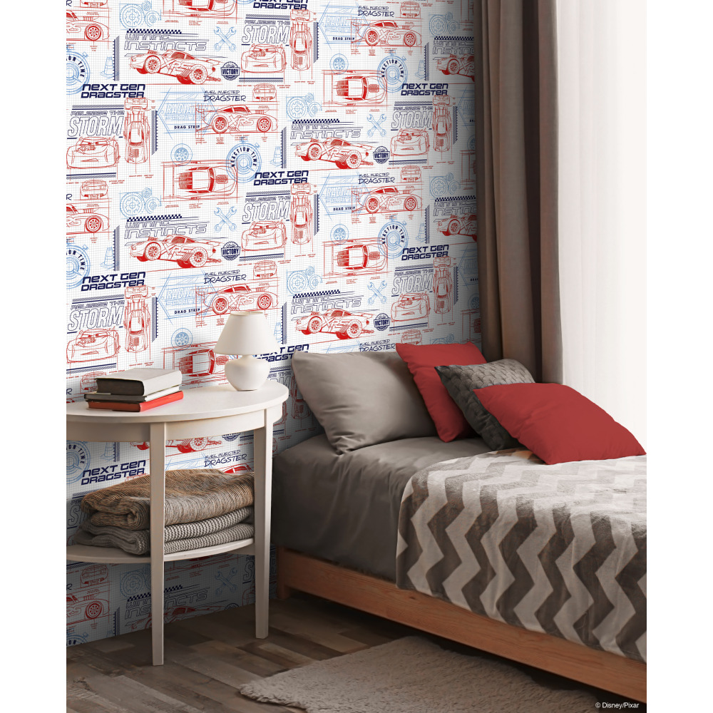 RoomMates by York RMK11802WP Disney And Pixar Cars Schematic Peel & Stick Wallpaper