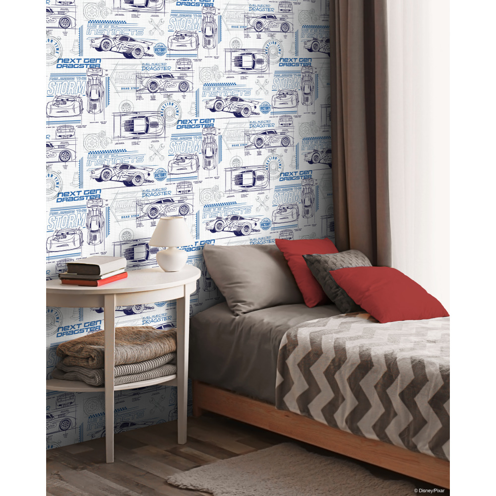 RoomMates by York RMK11803WP Disney And Pixar Cars Schematic Peel & Stick Wallpaper