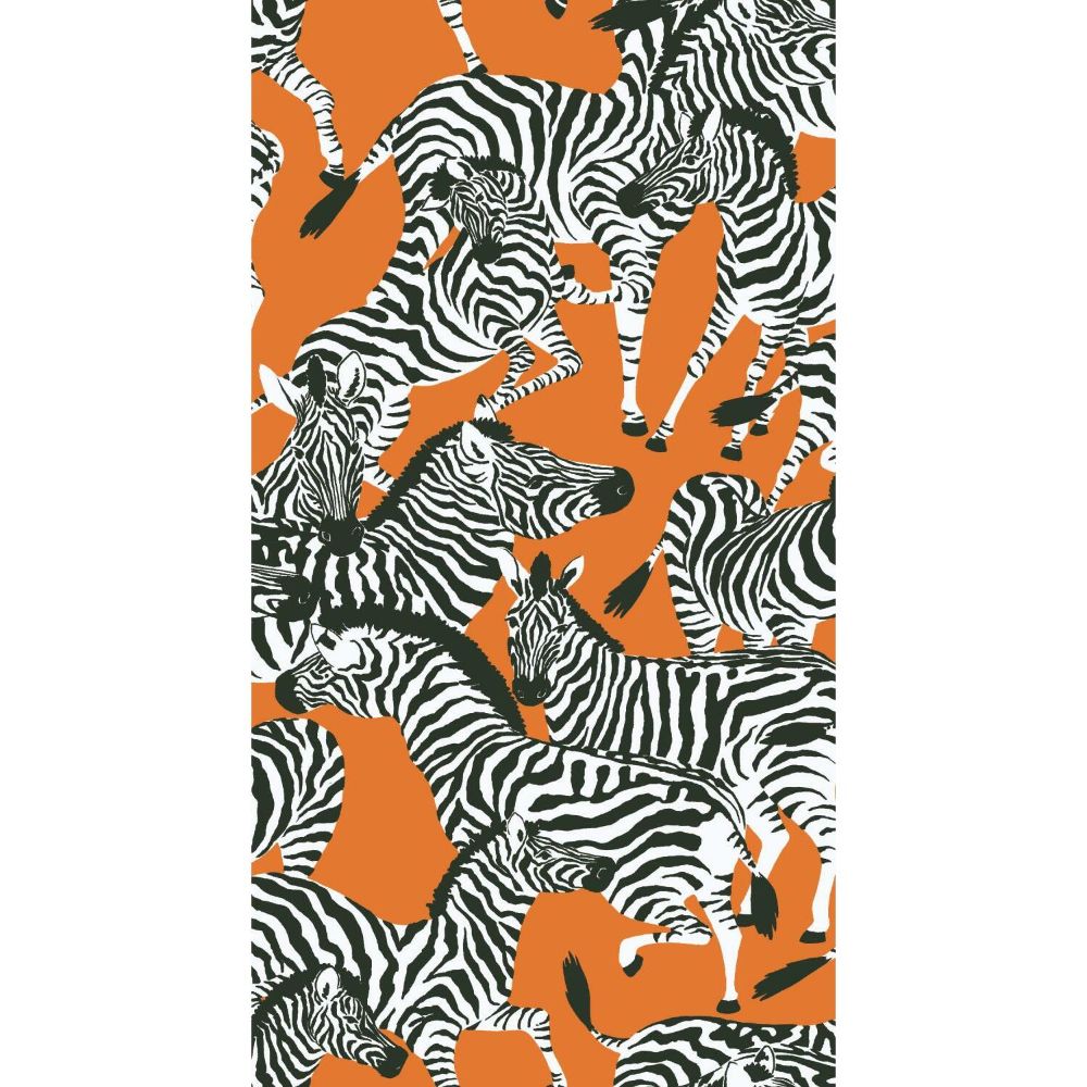 RoomMates by York RMK11875RL Herd Together Peel & Stick Wallpaper in Orange, White