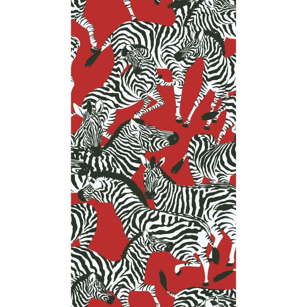 RoomMates by York RMK11876RL Herd Together Peel & Stick Wallpaper in Red, White