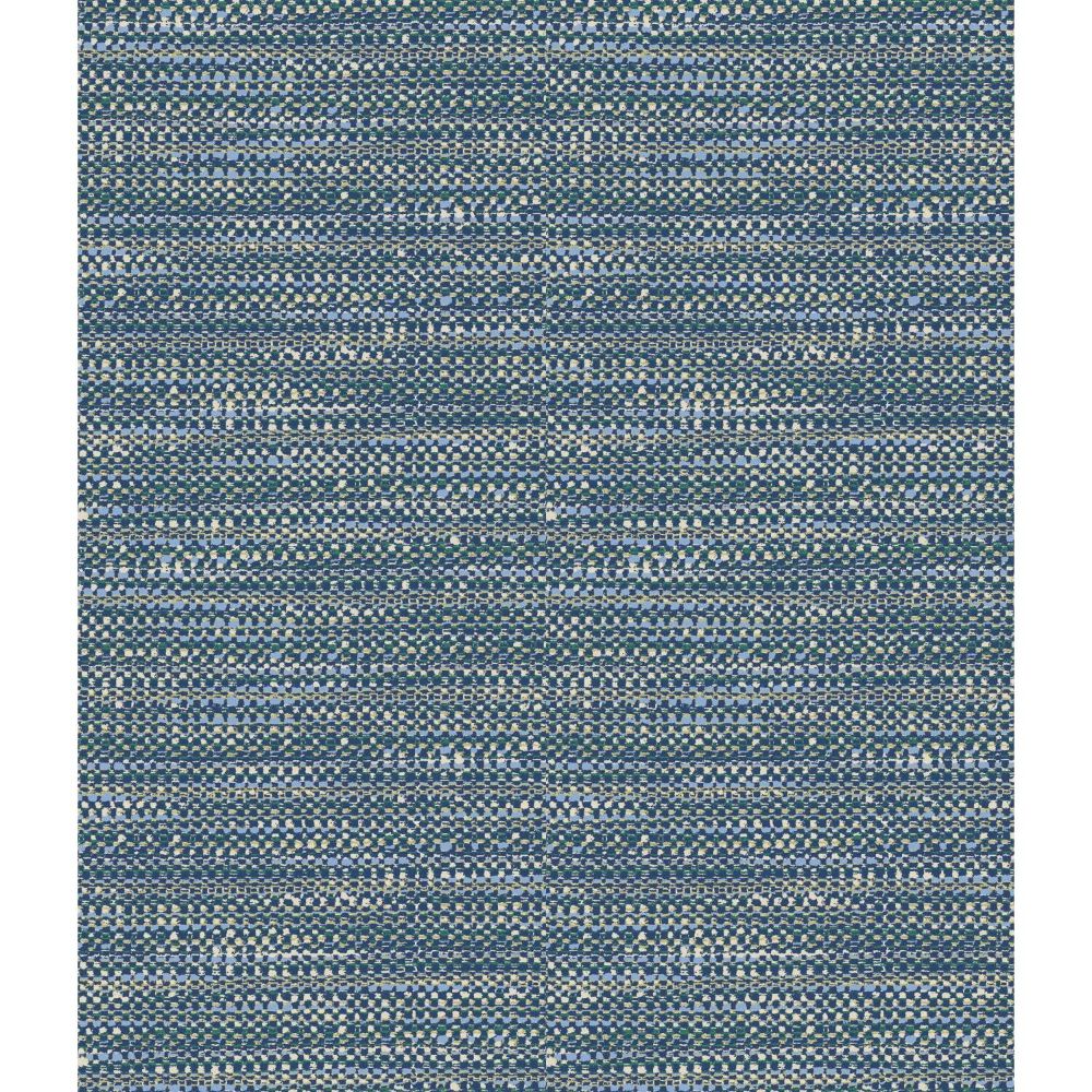 RoomMates by York RMK11893RL Tabby Peel & Stick Wallpaper in Blue, Taupe