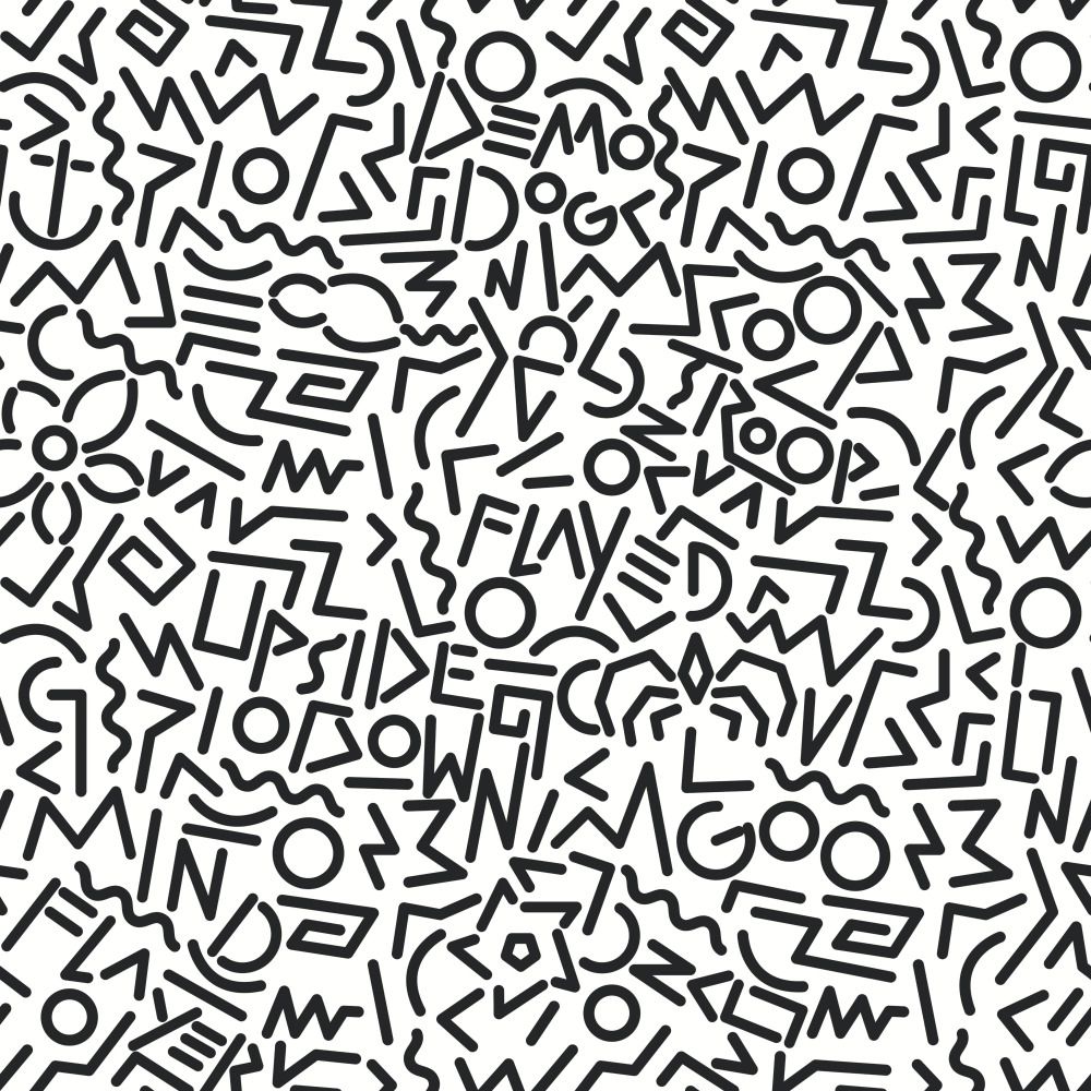 RoomMates by York RMK11973WP Stranger Things Doodles Peel & Stick Wallpaper in Black, White