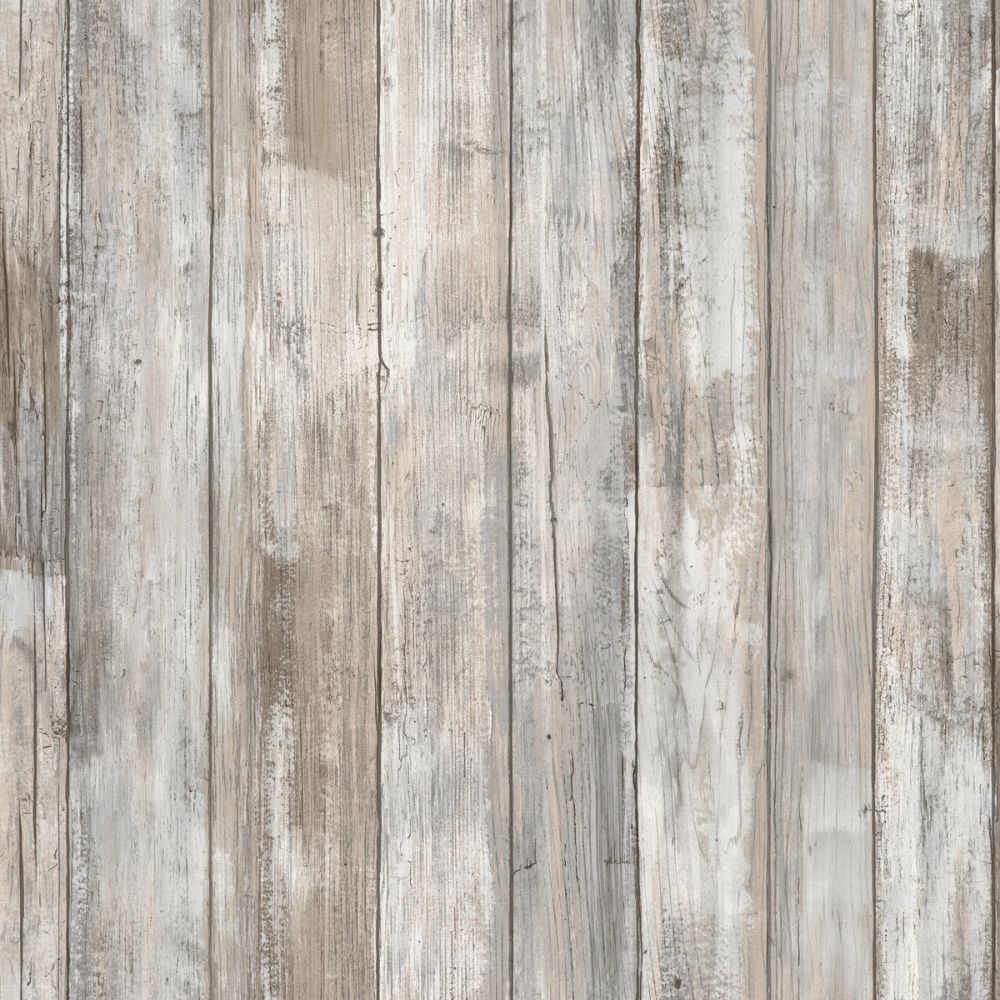 RoomMates by York RMK12007WP Weathered Planks Peel & Stick Wallcovering in Brown / Grey