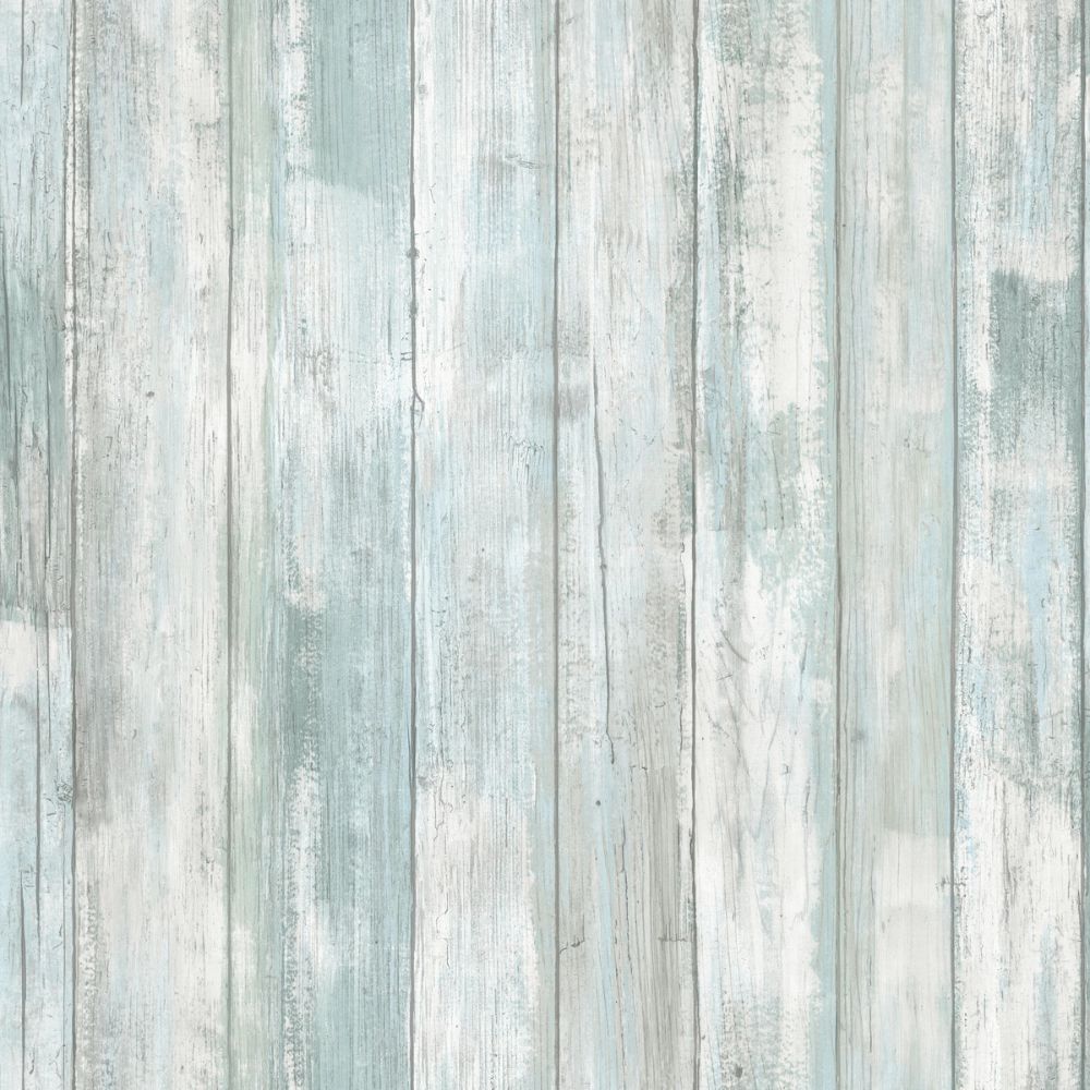 RoomMates by York RMK12008WP Weathered Planks Peel & Stick Wallcovering in Blue / Grey