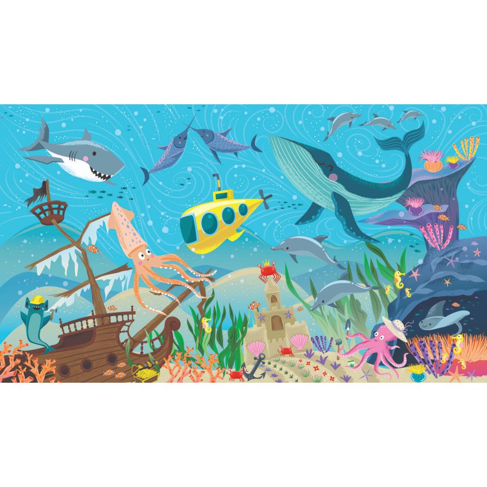 RoomMates by York RMK12032M Underwater Discovery Peel & Stick Wall Mural in Blue / Green