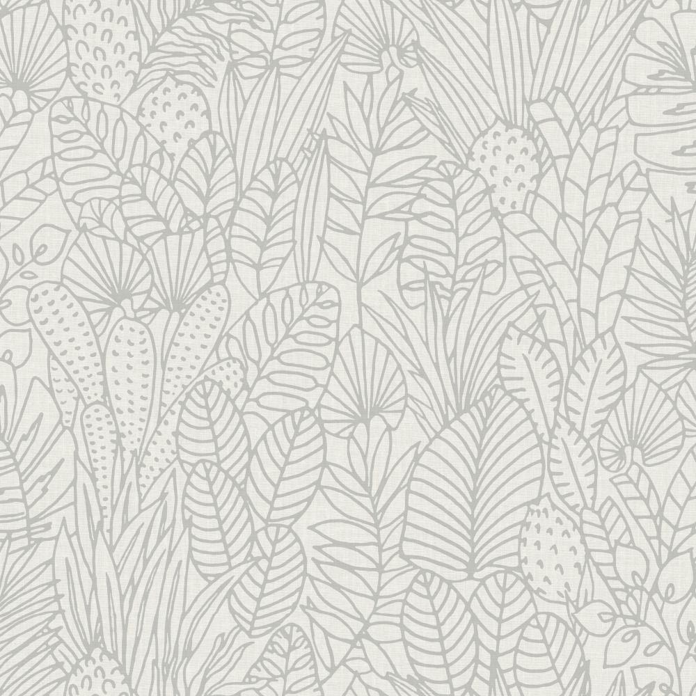 RoomMates by York RMK12047WP Tropical Leaves Sketch Peel & Stick Wallpaper in Beige, Grey