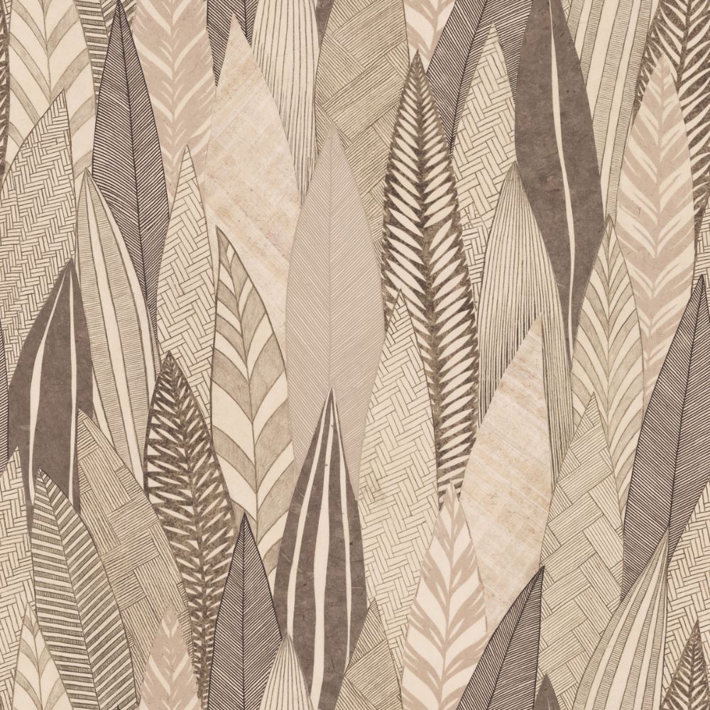 RoomMates by York RMK12082RL Fern & Feathers Peel & Stick Wallcovering in Tan / Brown