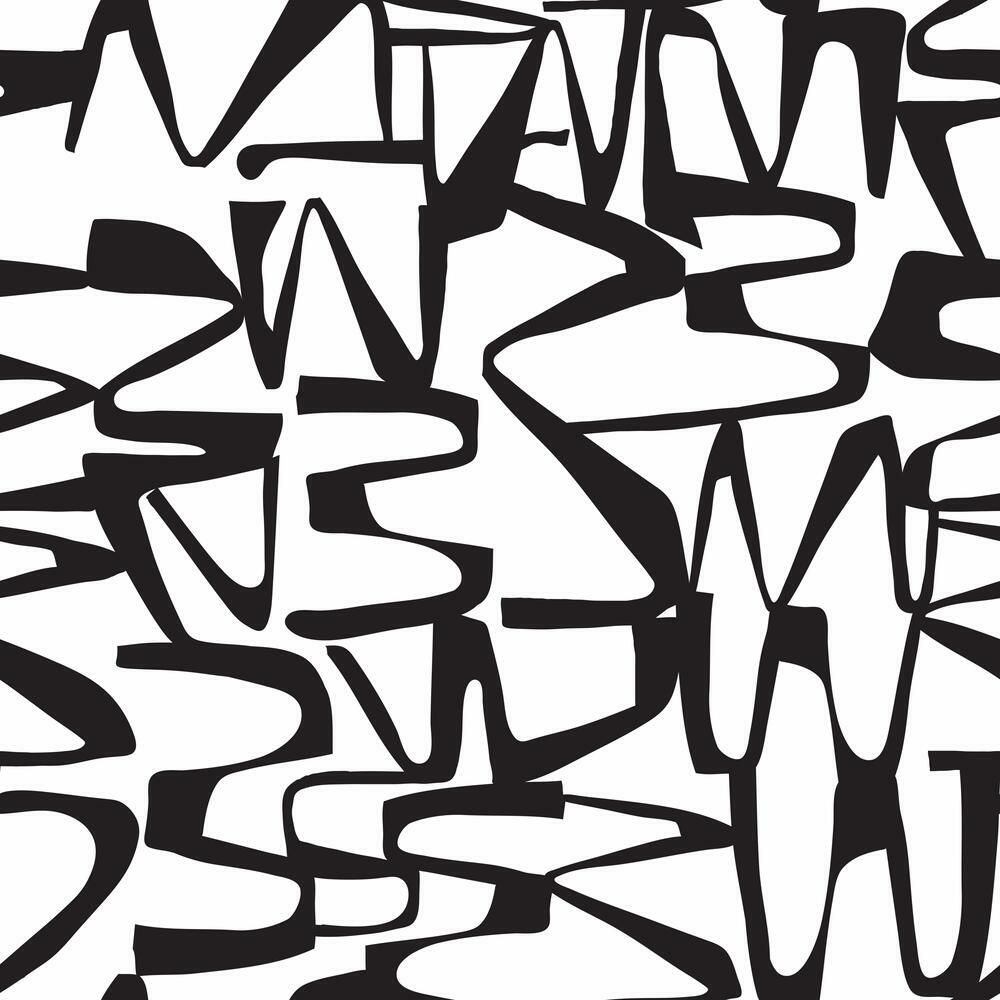 RoomMates by York RMK12098RL Enigmatic Peel & Stick Wallpaper in Black, White