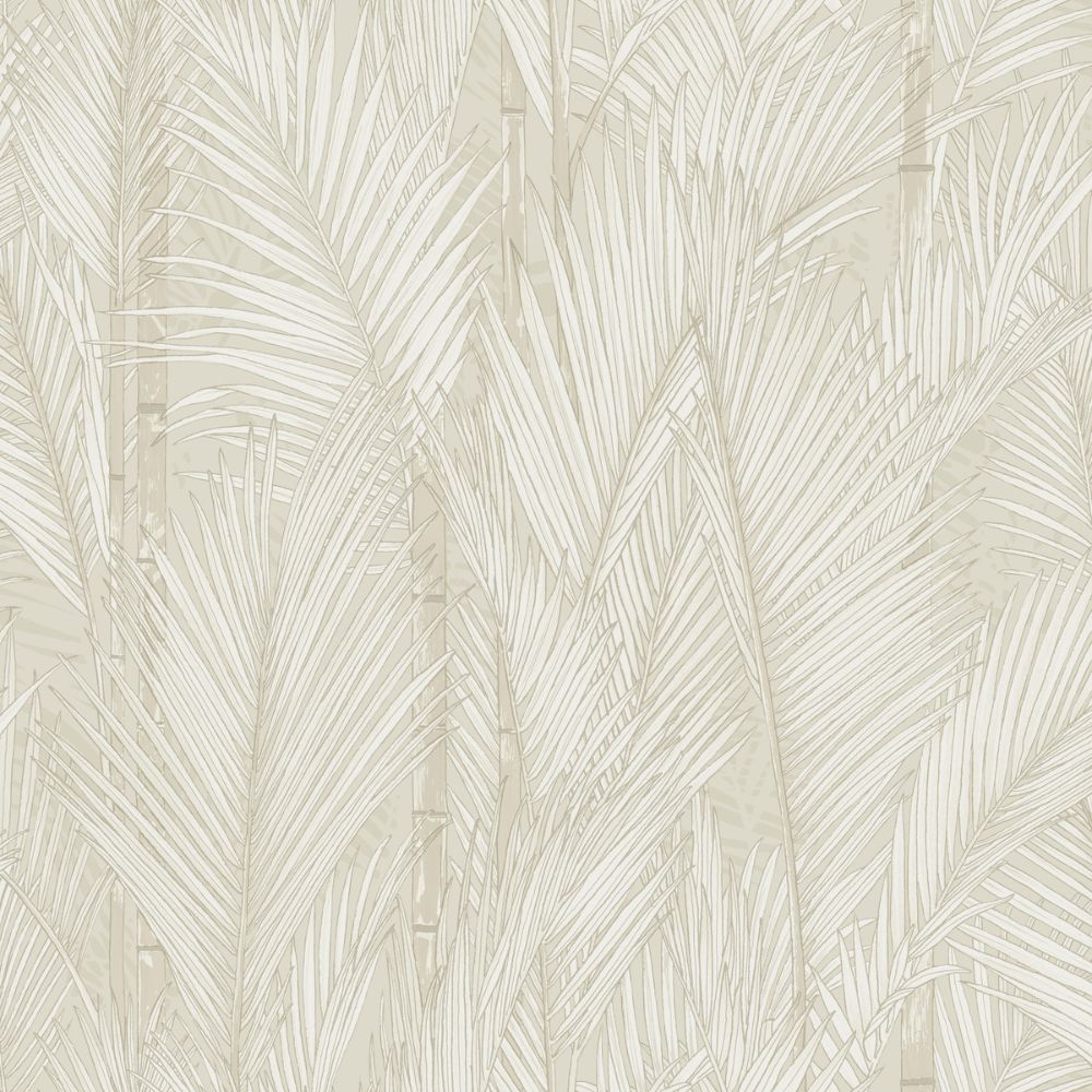 RoomMates by York RMK12103WP Swaying Fronds Peel & Stick Wallcovering in Taupe