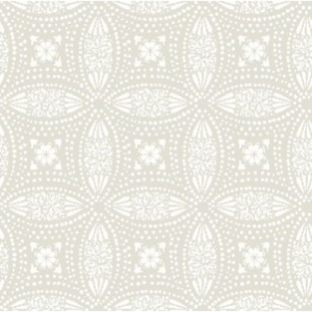RoomMates by York RMK12173WP RoomMates Overlapping Medallions Peel & Stick Wallpaper in Taupe, White