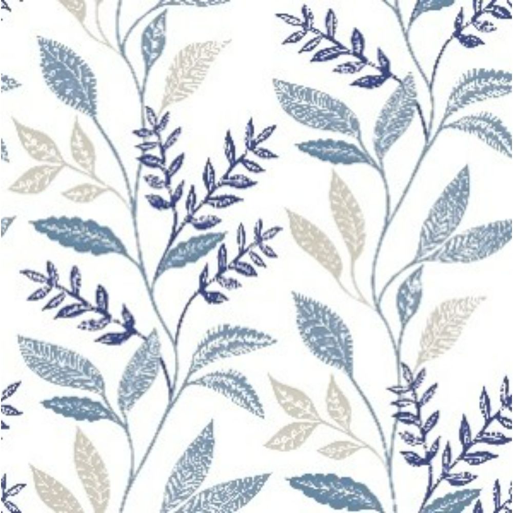 RoomMates by York RMK12176PLW RoomMates Cottage Vine Peel & Stick Wallpaper in Blue, Taupe