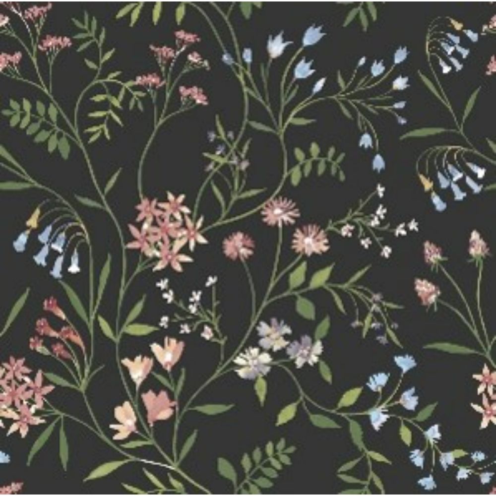 RoomMates by York RMK12180PLW RoomMates Meadow Mix Peel & Stick Wallpaper in Green, Pink