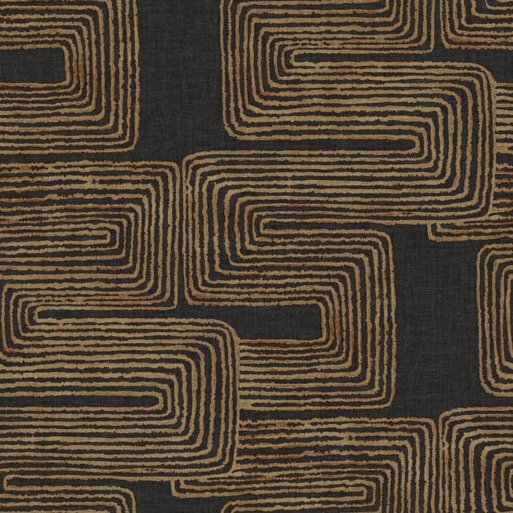 RoomMates by York RMK12213PL Zulu Signature Peel & Stick Wallcovering in Black / Gold