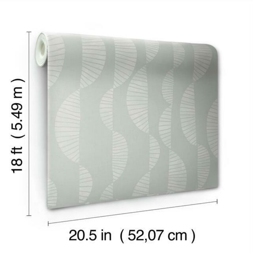 RoomMates by York RMK12237PLW Seychelles Wave Peel & Stick Wallpaper in Grey