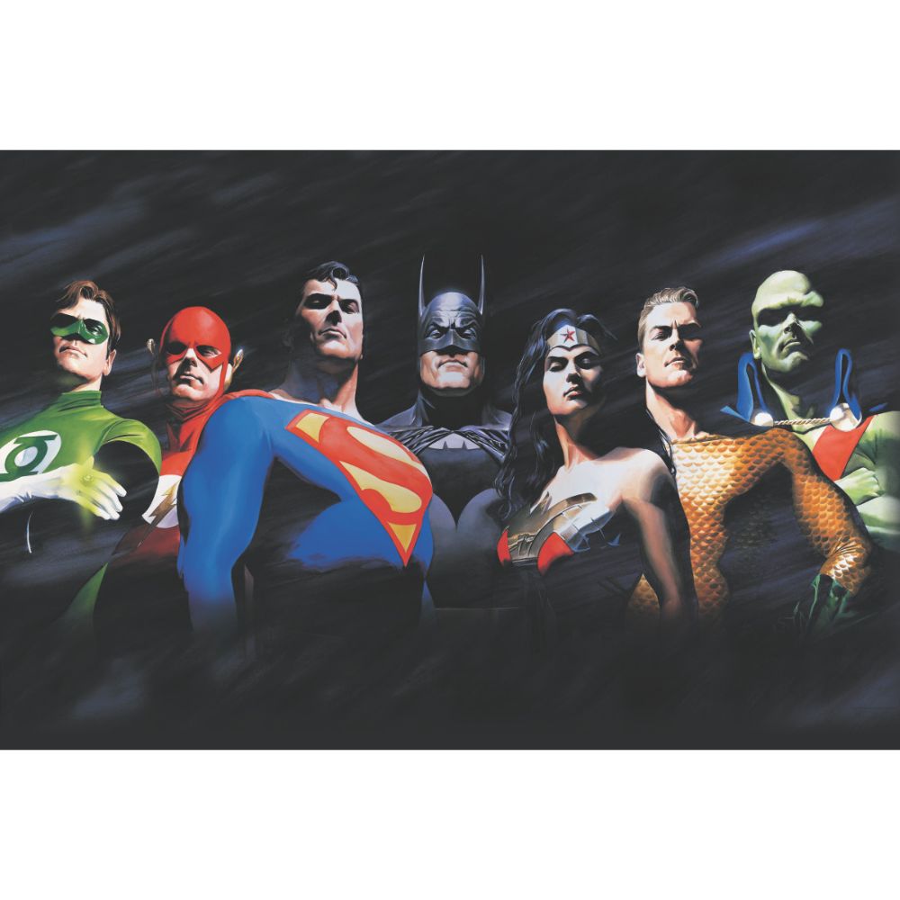 RoomMates by York RMK12269M RoomMates Alex Ross - Justice League Peel & Stick Wallpaper Mural in Yellow, Red, Blue, Green