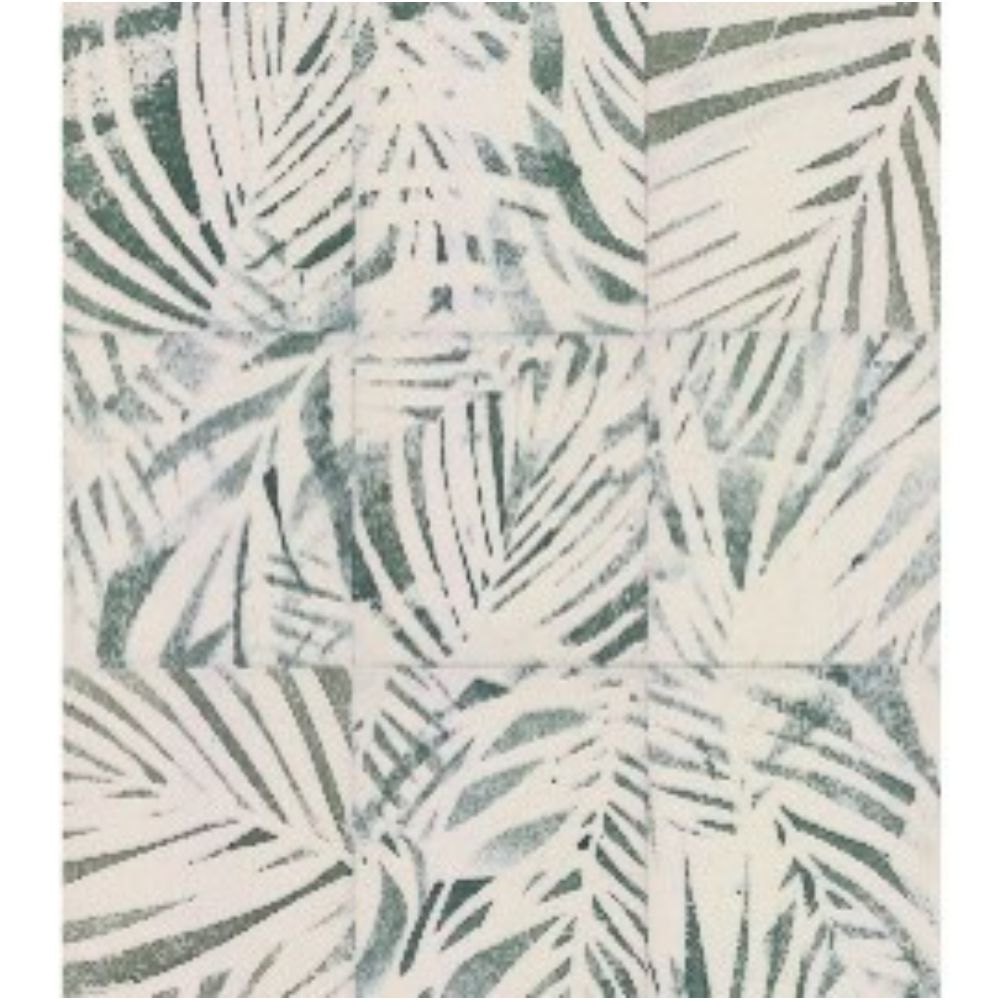 RoomMates by York RMK12312RL Mr. Kate Cubism Palm Peel & Stick Wallpaper in Green, Grey