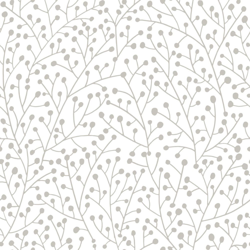 RoomMates by York RMK12368PL RoomMates Cat Coquillette Berry Branches Peel & Stick Wallpaper in Taupe, White