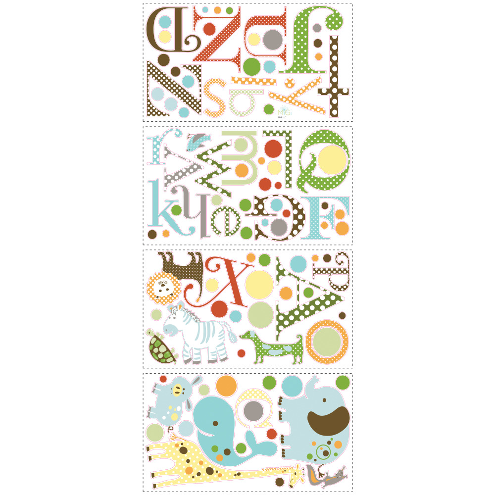 RoomMates by York RMK1440SCS Animal Alphabet Peel & Stick Wall Decals In Multi