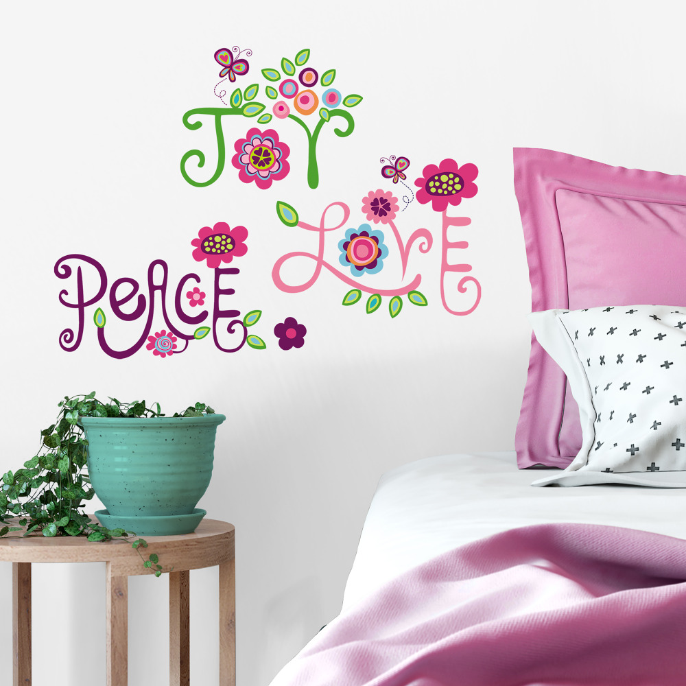 RoomMates by York RMK1649SCS Love, Joy, Peace Peel & Stick Wall Decals In Multi