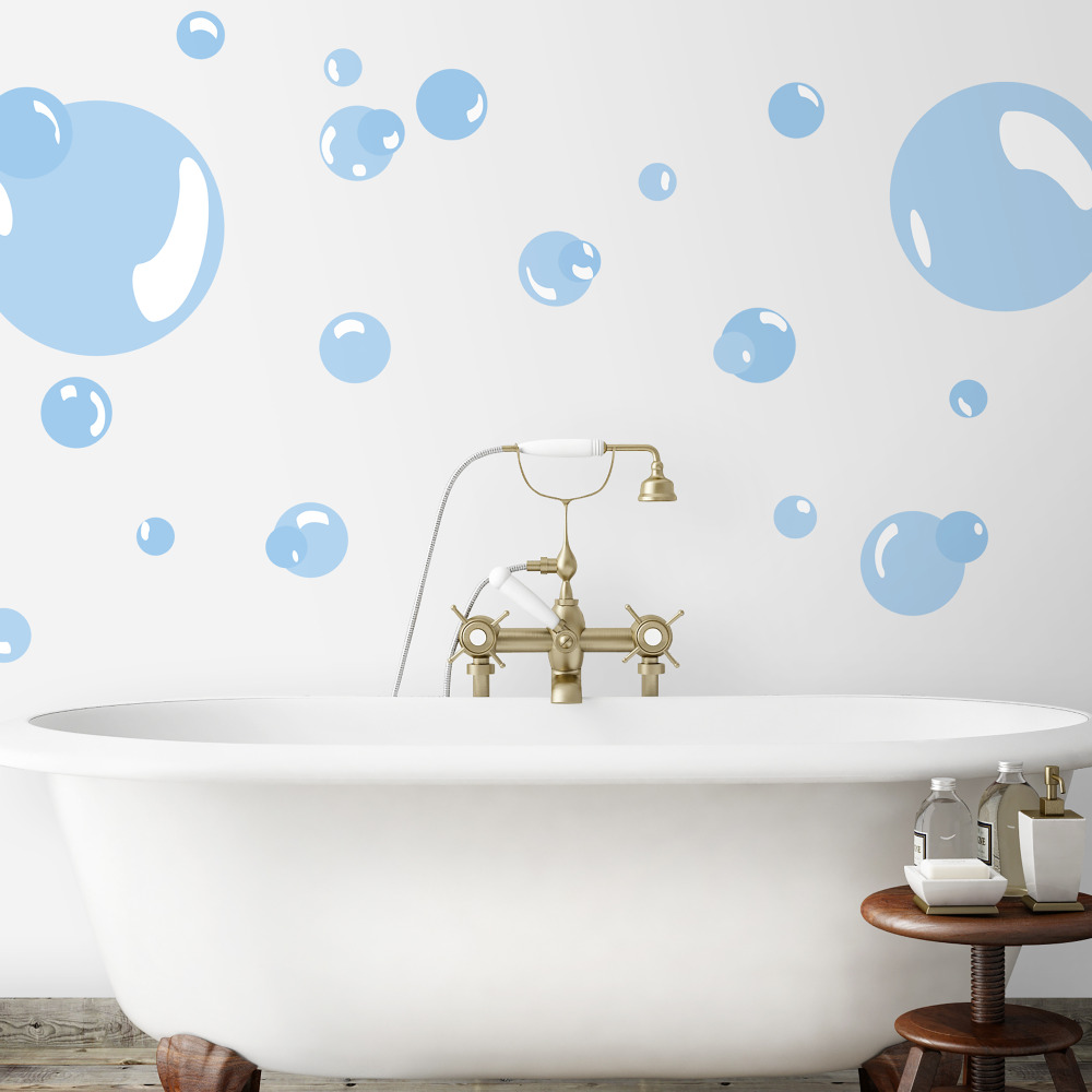 RoomMates by York RMK1846SCS Bubbles Peel & Stick Wall Decals In Blue