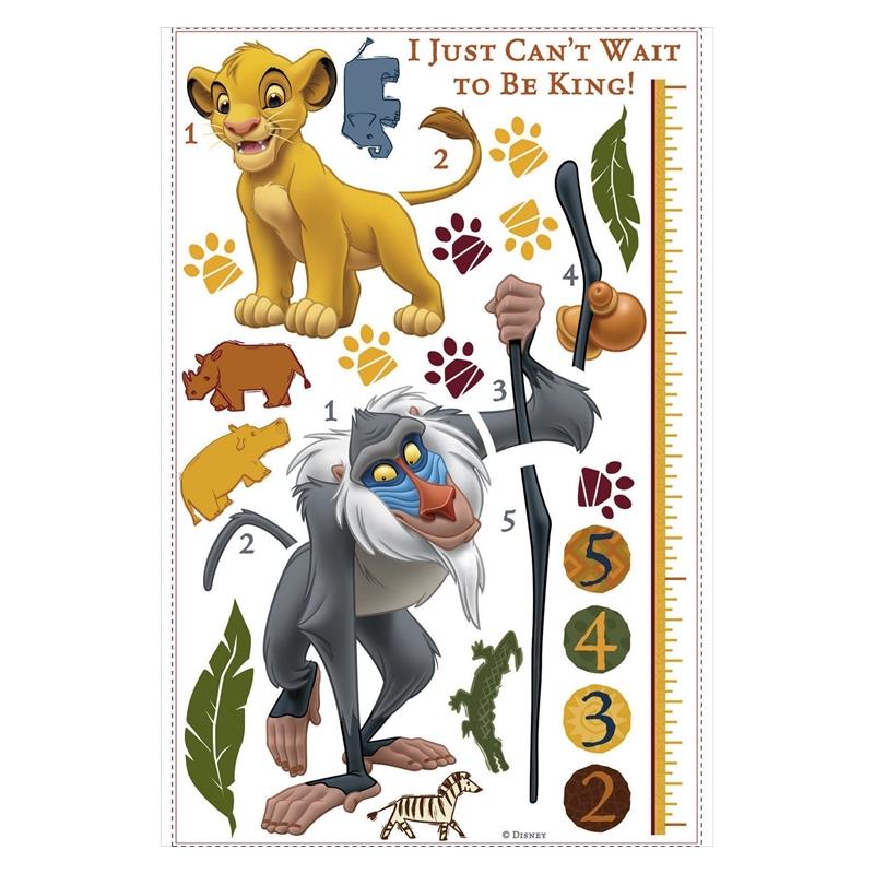 RoomMates by York RMK1924SLM The Lion King Rafiki Peel & Stick Inches Growth Chart In Multi