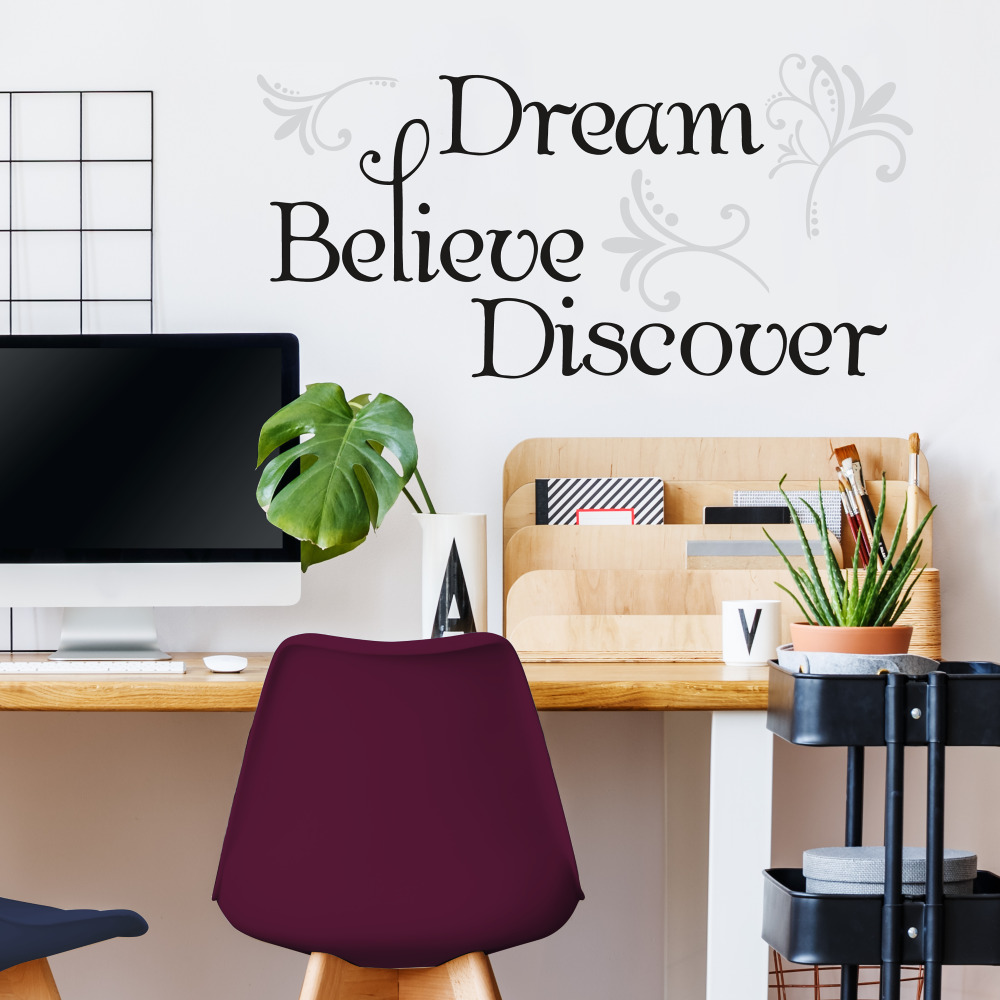 RoomMates by York RMK2082SCS Dream Believe Discover Peel & Stick Wall Decals In Black