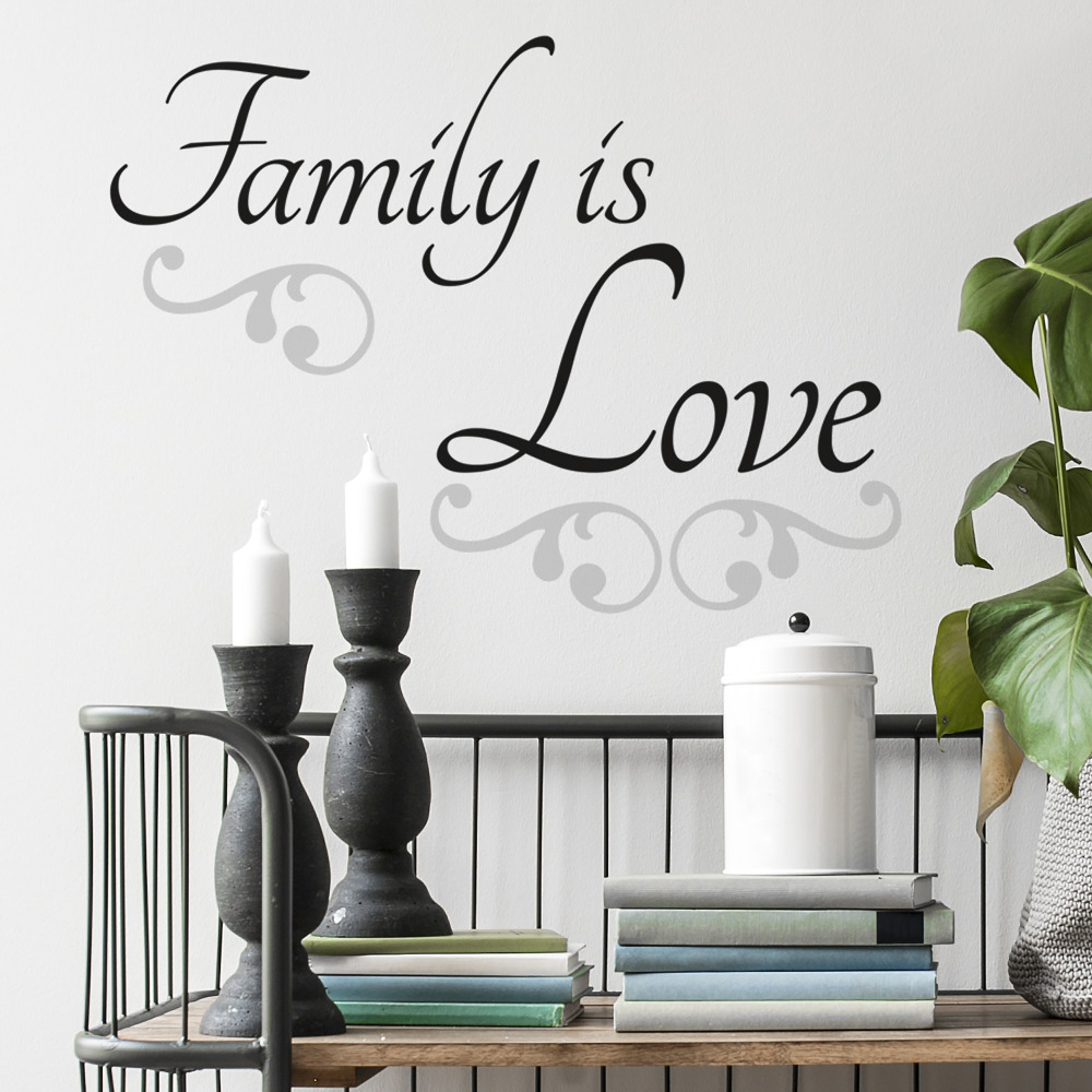 RoomMates by York RMK2120SCS Family Is Love Peel & Stick Wall Decals In Black