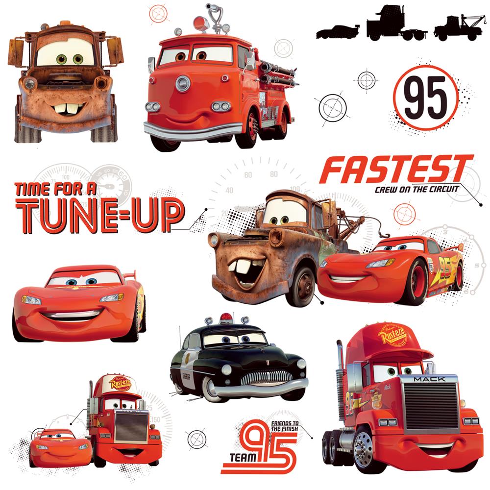 RoomMates by York RMK2533SCS Cars Friends To The Finish Peel And Stick Wall Decals