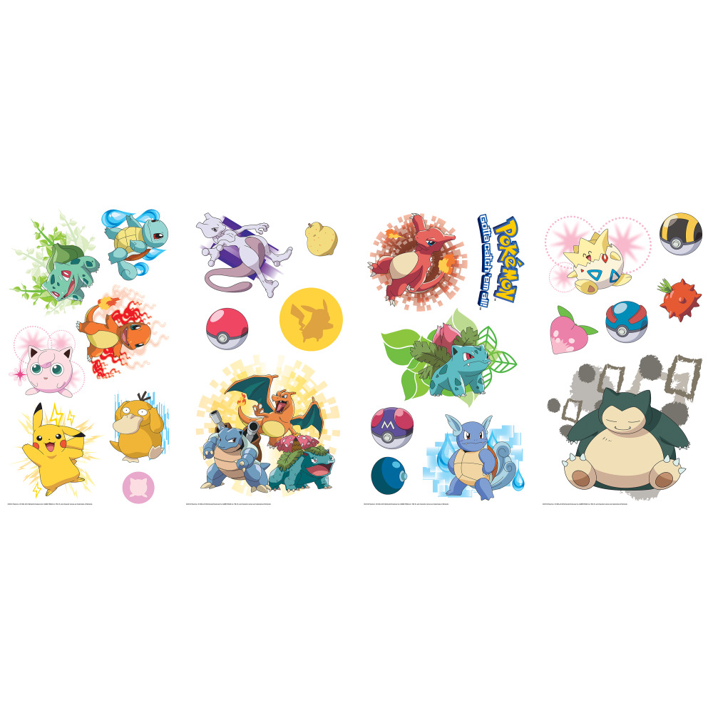 RoomMates by York RMK2535SCS Iconic Pokemon Peel And Stick Wall Decals In Multi
