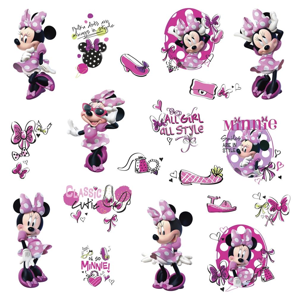 RoomMates by York RMK2554SCS Minnie Fashionista Peel And Stick Wall Decals