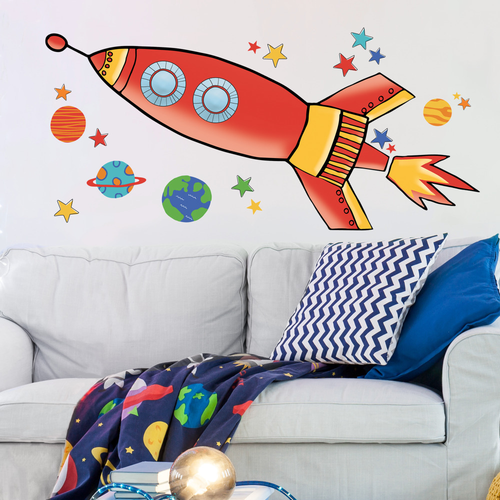 RoomMates by York RMK2619GM Rocket Peel And Stick Giant Wall Decals