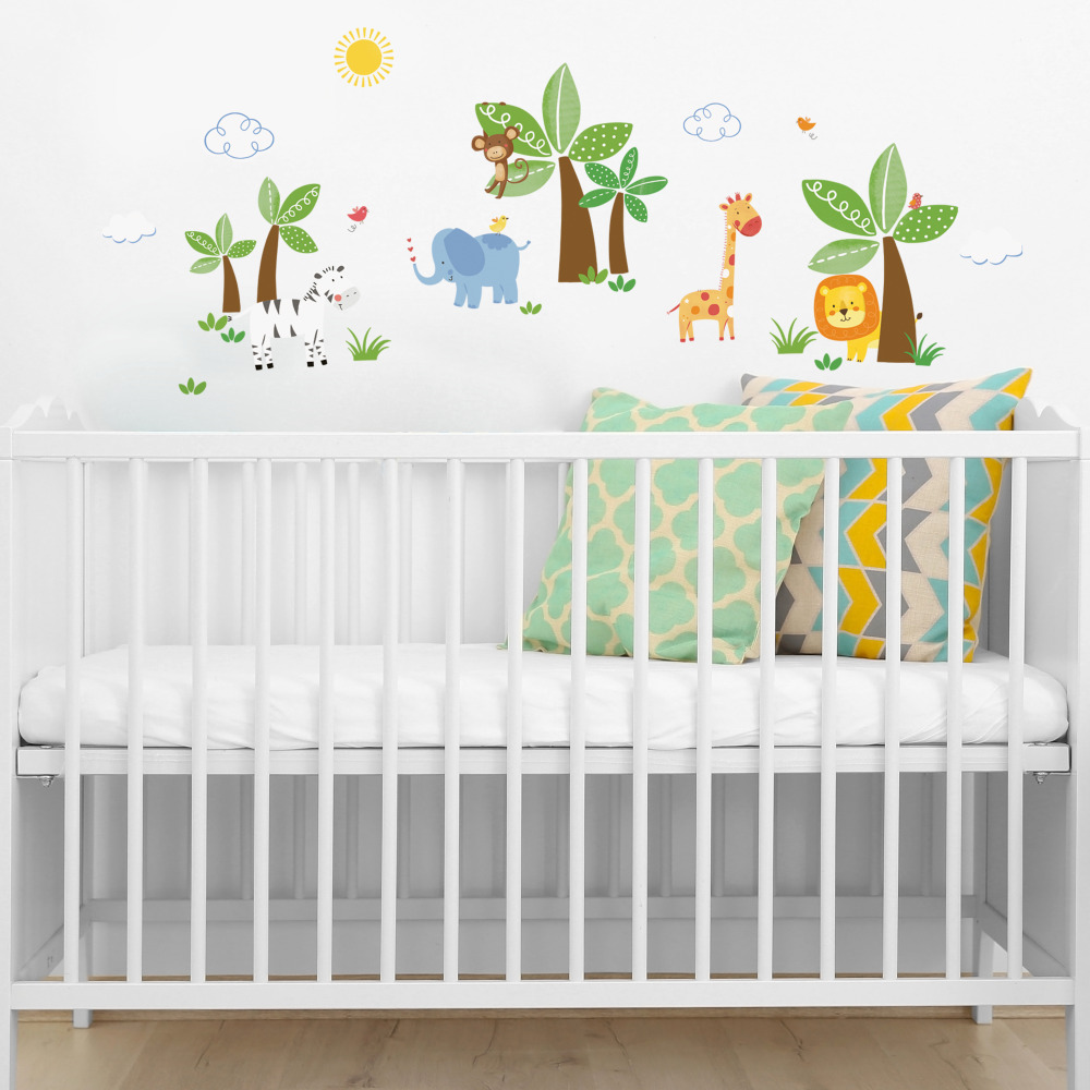 RoomMates by York RMK2635SCS Jungle Friends Peel And Stick Wall Decals