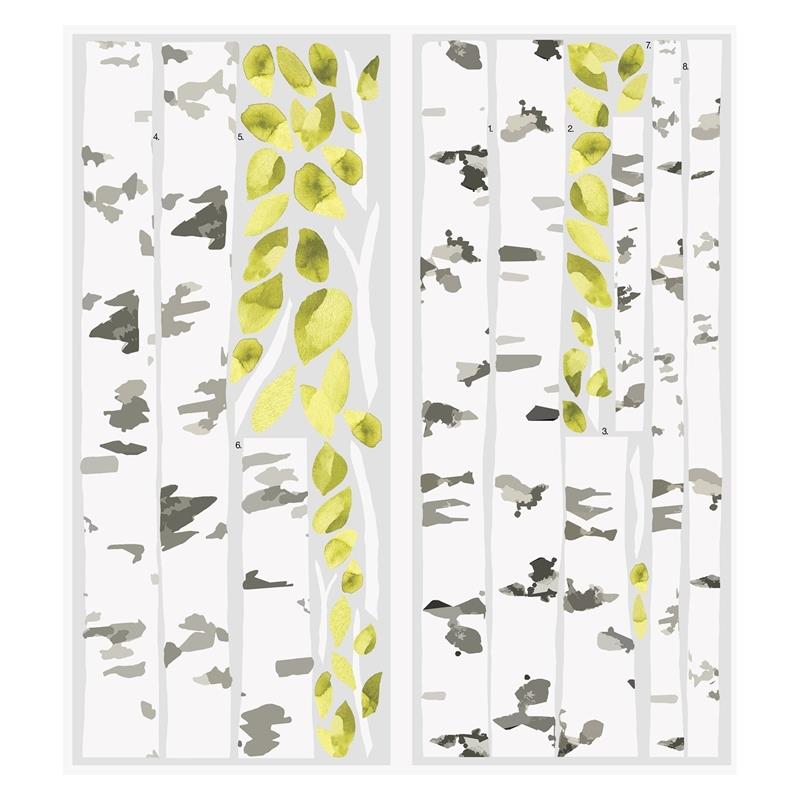 RoomMates by York RMK2662GM Birch Trees Peel And Stick Giant Wall Decals In Yellow
