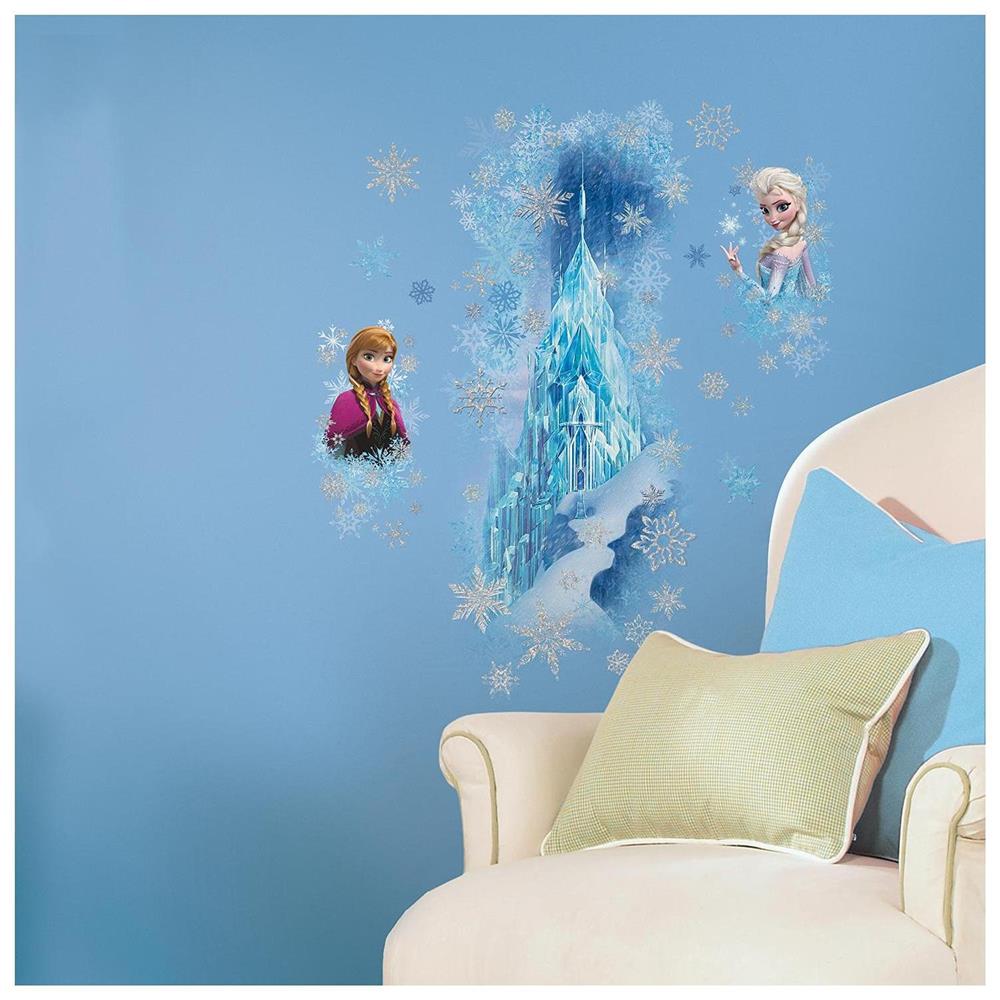 RoomMates by York RMK2739GM Frozen Ice Palace With Else And Anna Peel And Stick Giant Wall Decals In Blue