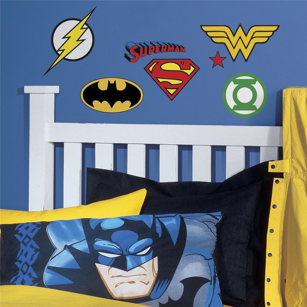 RoomMates by York RMK2749SCS Dc Superhero Logos Peel And Stick Wall Decals In Multi