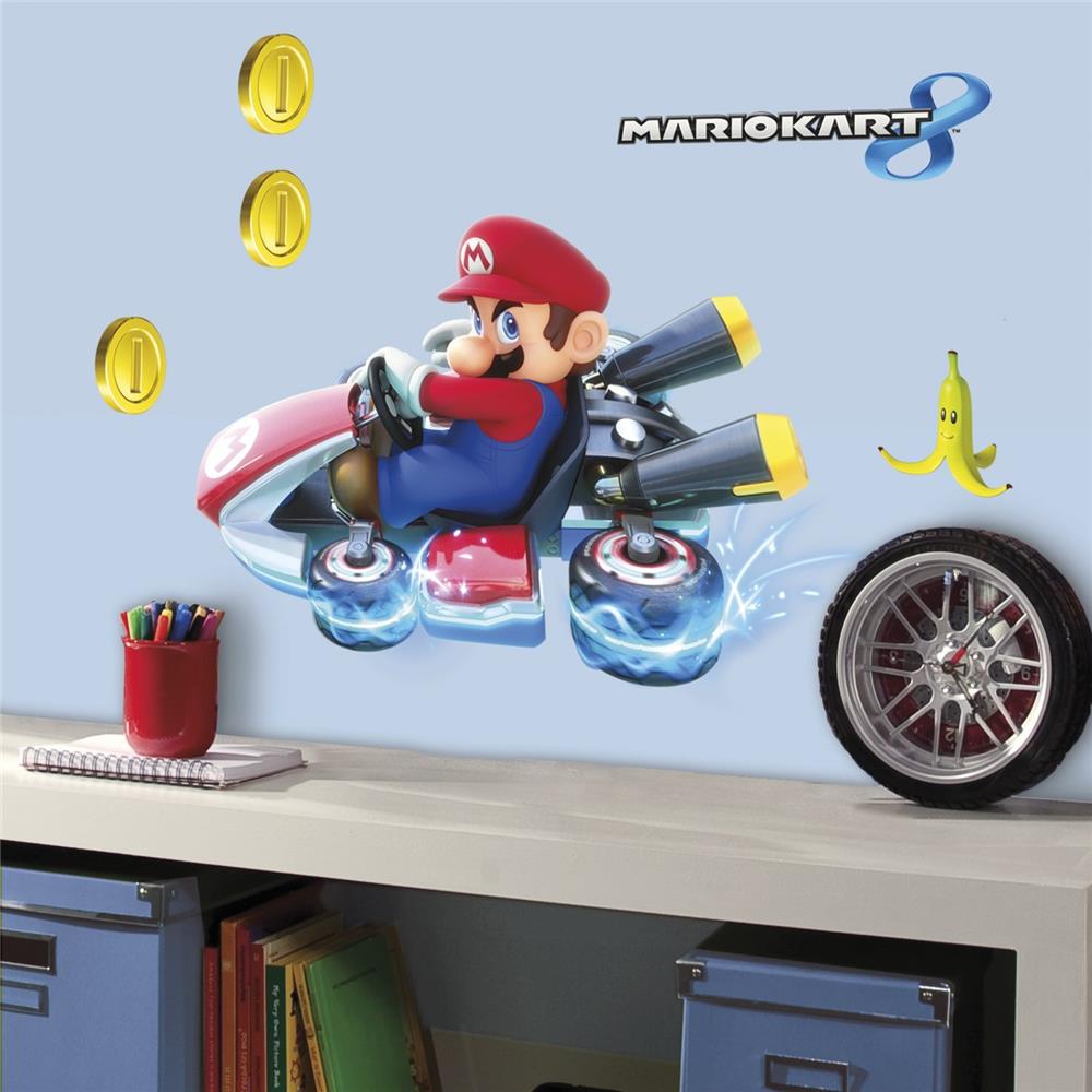 RoomMates by York RMK3001GM Mario Kart 8 Peel And Stick Giant Wall Decals In Multi