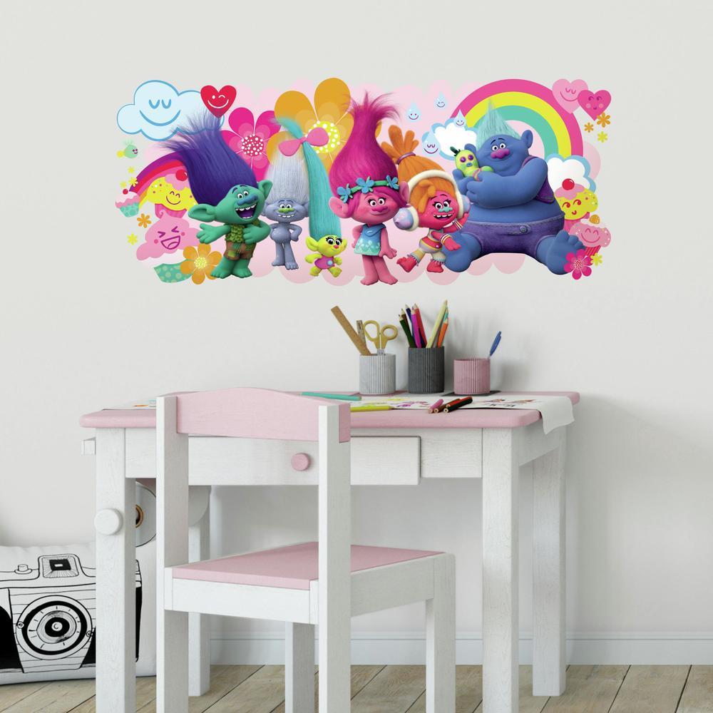 RoomMates by York RMK3171GM Trolls Movie Peel And Stick Giant Wall Decals