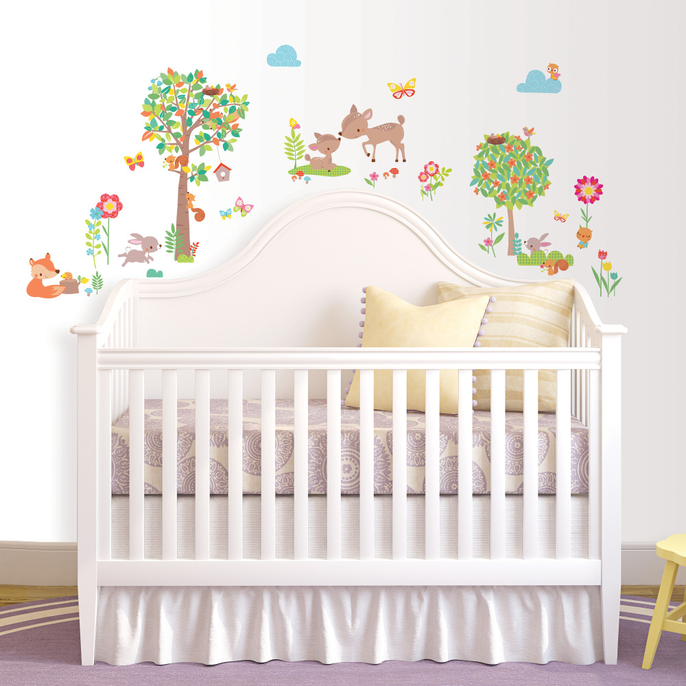 RoomMates by York RMK3209SCS Woodland Creatures Peel And Stick Wall Decals In Multi