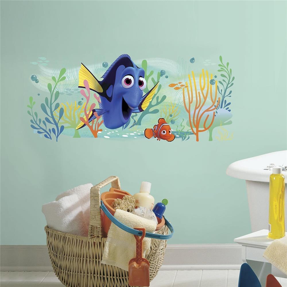 RoomMates by York RMK3220GM Finding Dory And Nemo Peel And Stick Giant Wall Graphic In Blue