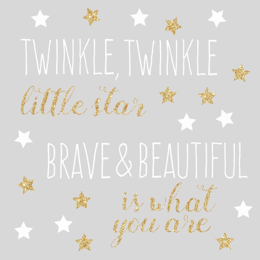 RoomMates by York RMK3529SCS Twinkle Twinkle Little Star Quote Peel And Stick Wall Decals With Glitter