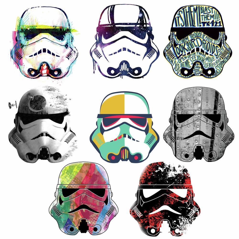 RoomMates by York RMK3591SCS Star Wars Artistic Storm Trooper Heads Peel And Stick Wall Decals