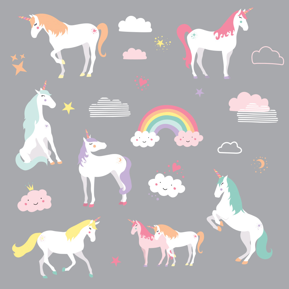 RoomMates by York RMK3628SCS Unicorn Magic Peel And Stick Wall Decals