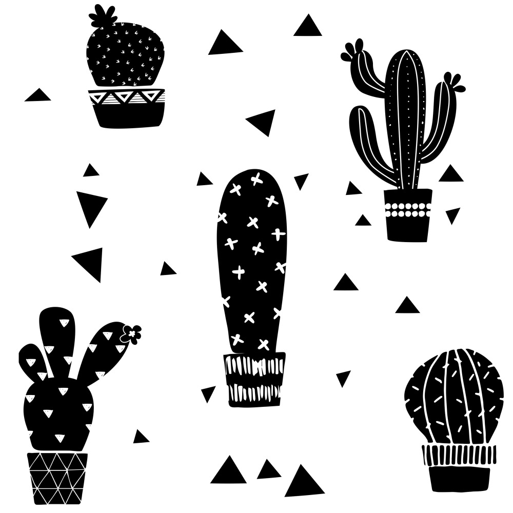 RoomMates by York RMK3648SCS Geo Cactus Peel And Stick Wall Decals