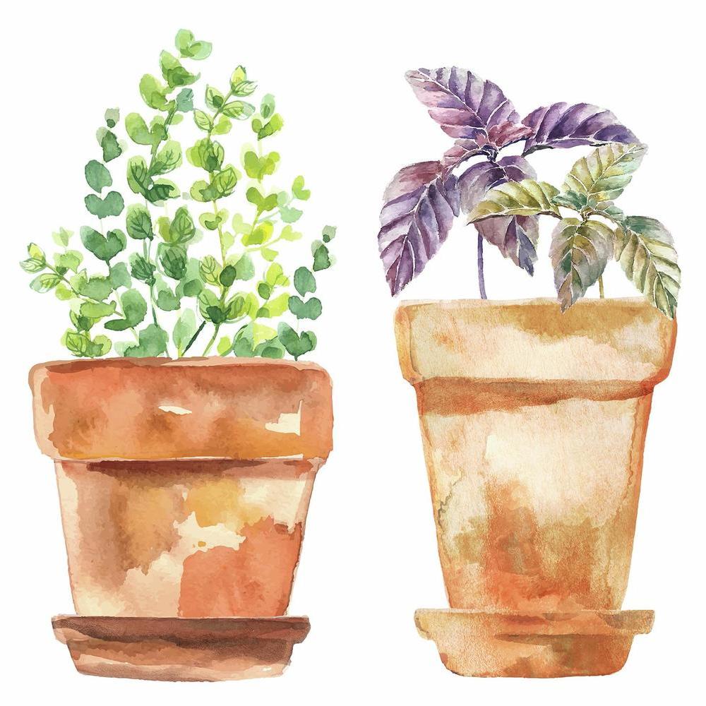 RMK3652SCS ROOMMATES - RoomMates by York RMK3652SCS Watercolor Potted