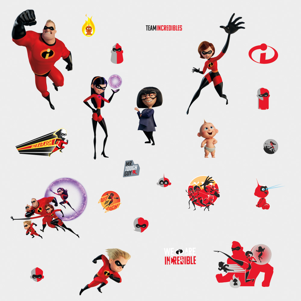 RoomMates by York RMK3800SCS Incredibles 2 Peel And Stick Wall Decals