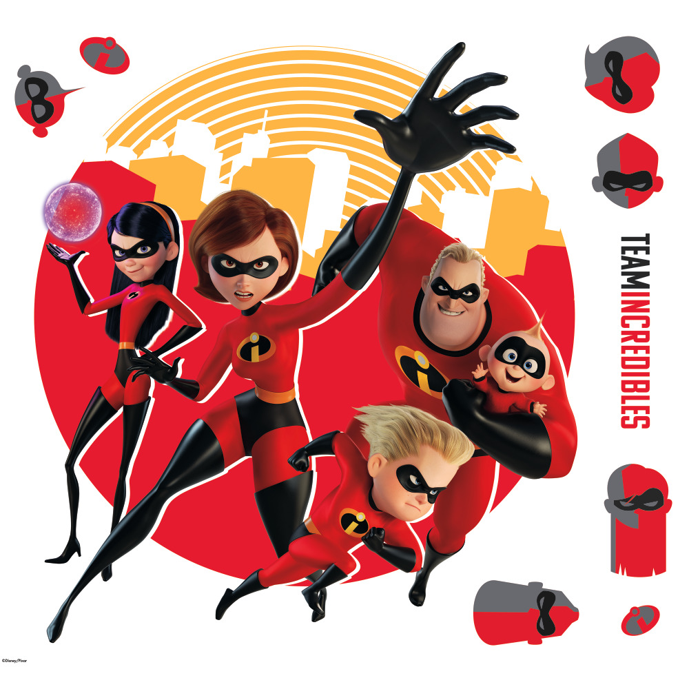 RoomMates by York RMK3801GM Incredibles 2 Peel And Stick Giant Wall Decals