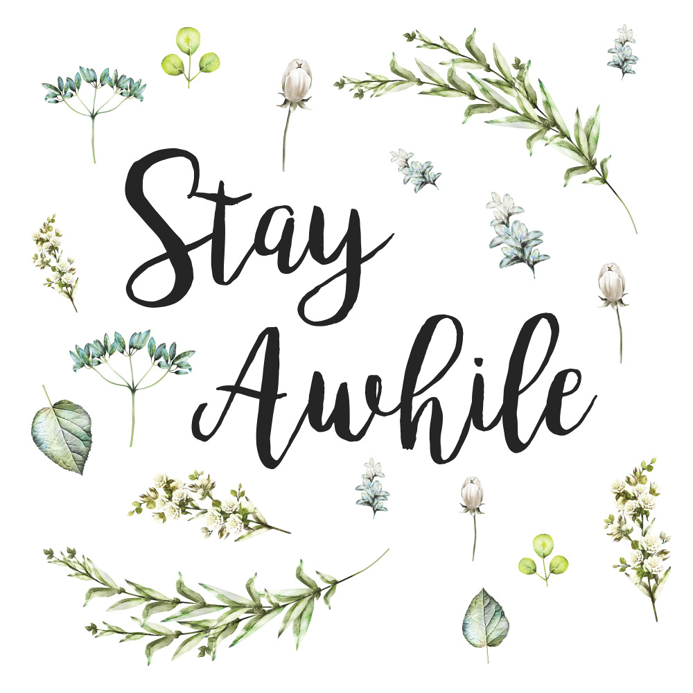 Roommates by York RMK3883SCS STAY AWHILE QUOTE PEEL AND STICK WALL DECALS