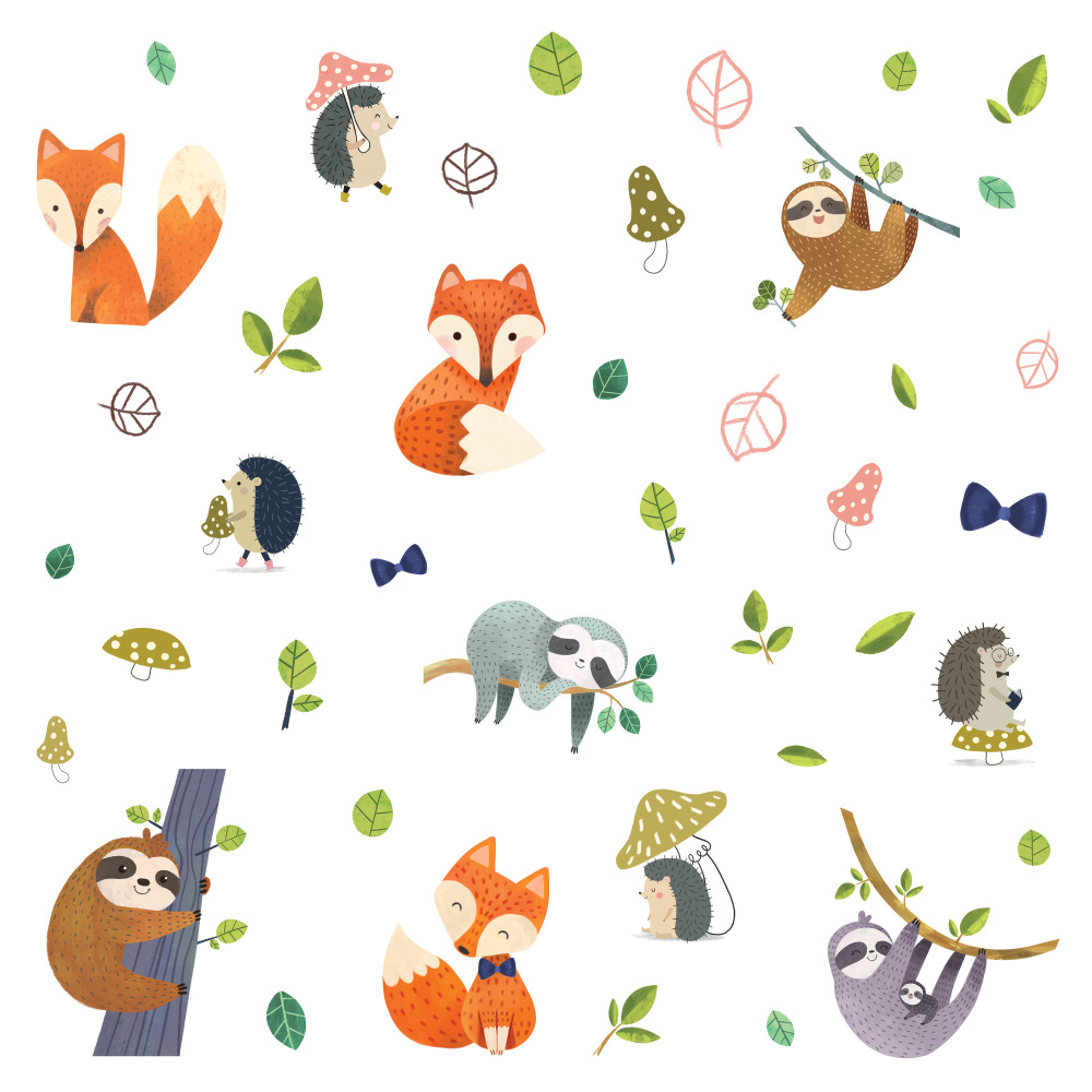 RoomMates by York RMK4005SCS Forest Friends Peel And Stick Wall Decals